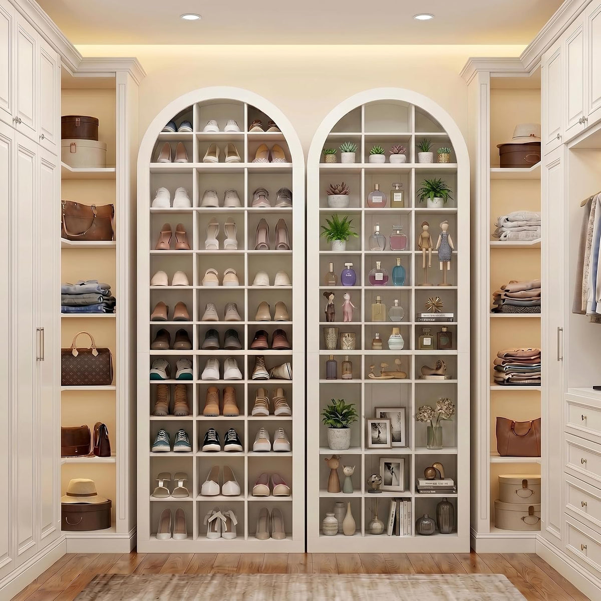 Arched Shoe Storage Cabinets-Set of 2