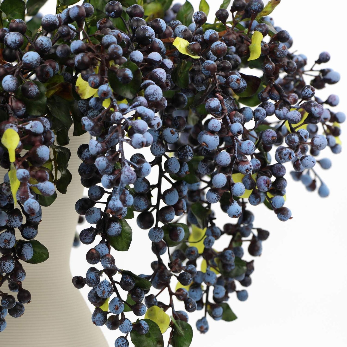 Frosted Artificial Blueberry Stems | Realistic Faux Berry Branches for Fall