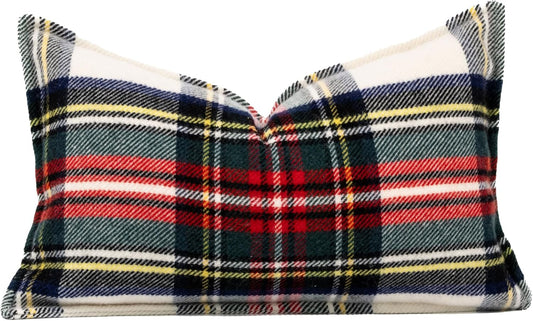 Royal Stewart Tartan Plaid Merino Wool Lumbar Pillow Cover