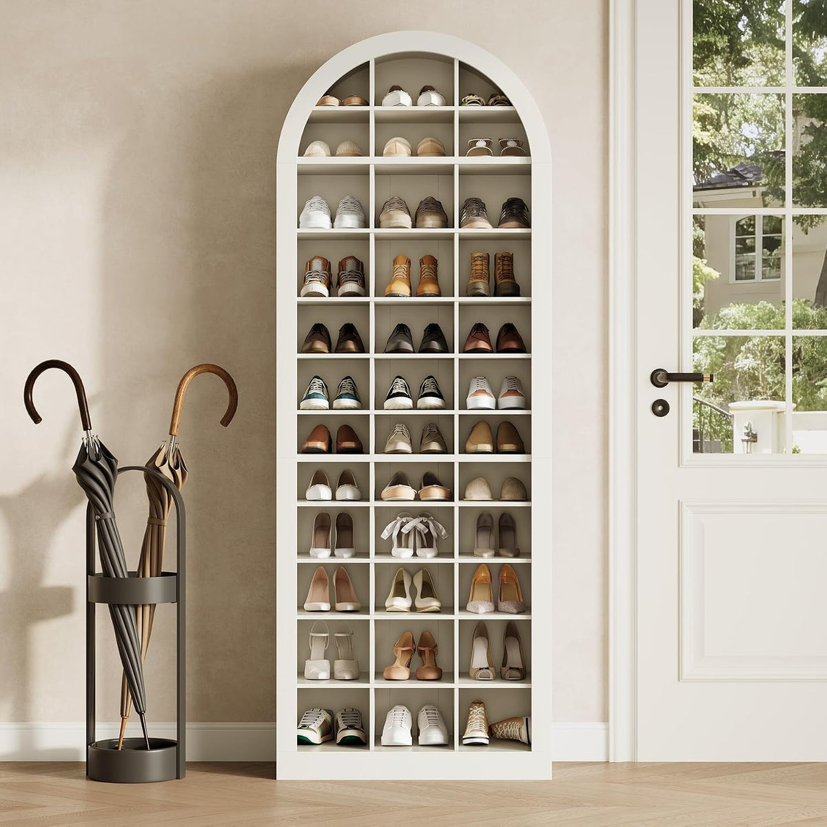 Arched Shoe Storage Cabinets-Set of 2