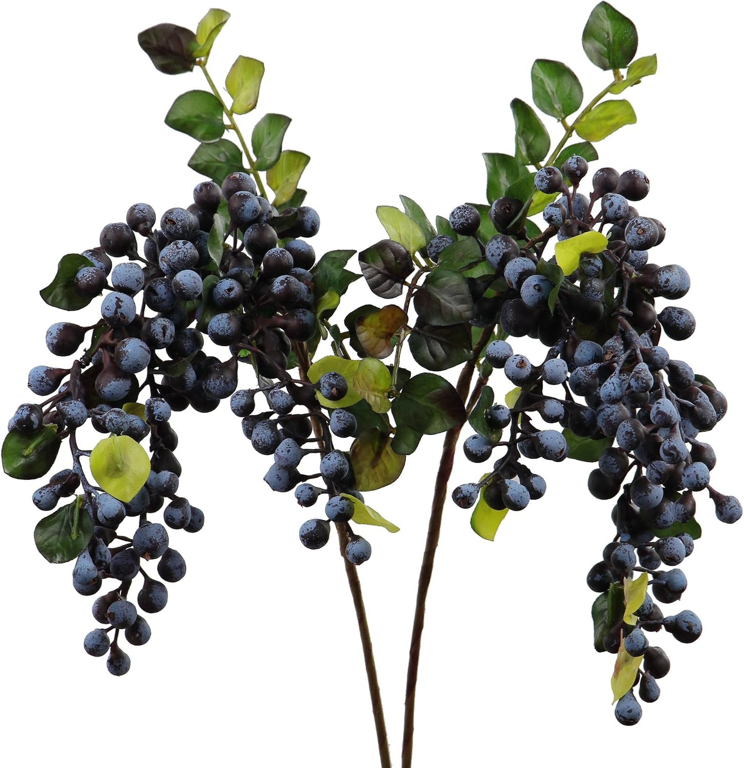 Frosted Artificial Blueberry Stems | Realistic Faux Berry Branches for Fall