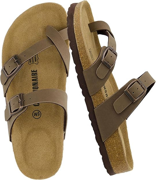 CUSHIONAIRE Luna Cork Footbed Sandals for Women