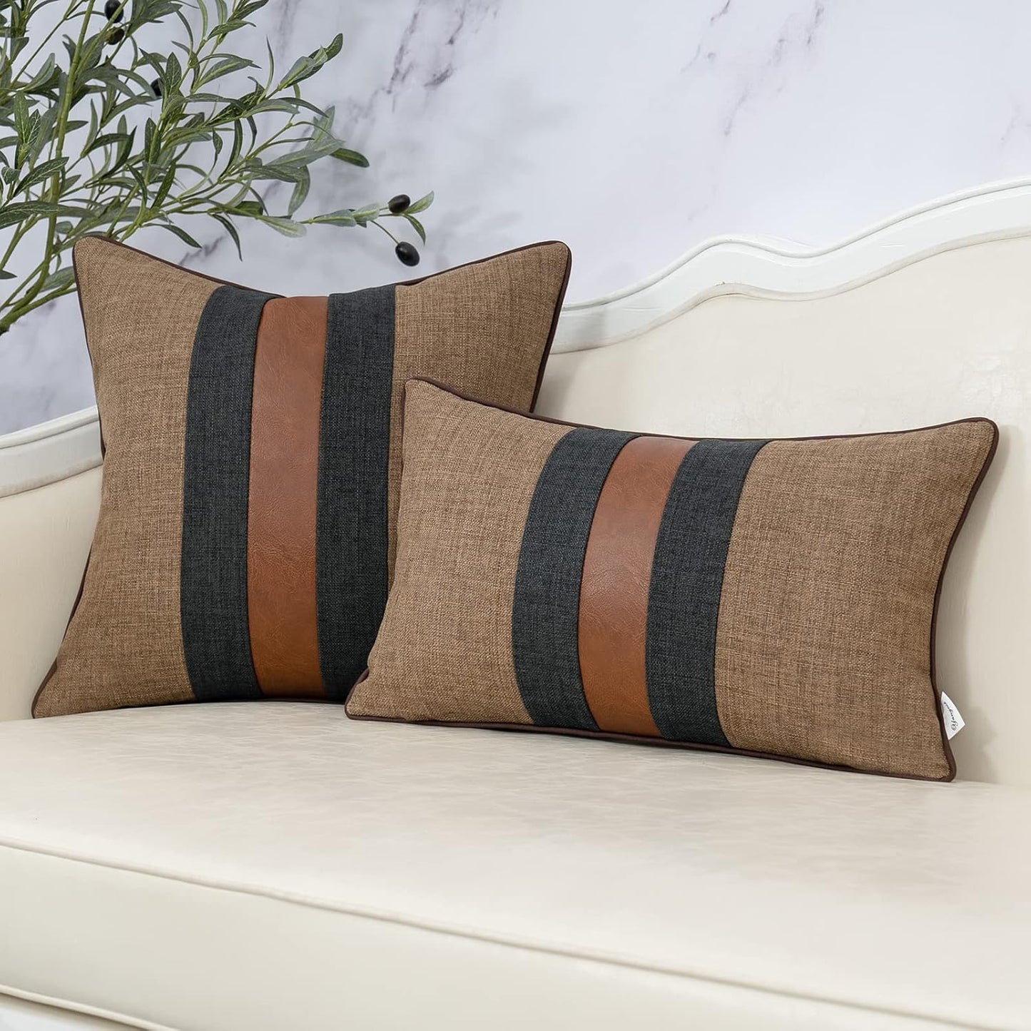 Saddle Stripe Linen Pillow Cover
