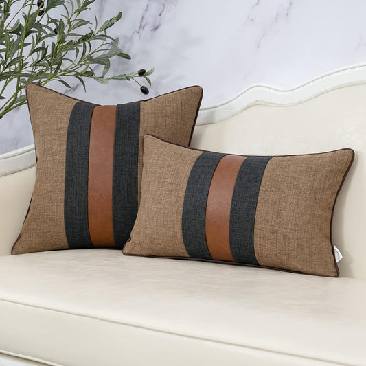 Saddle Stripe Linen Pillow Cover