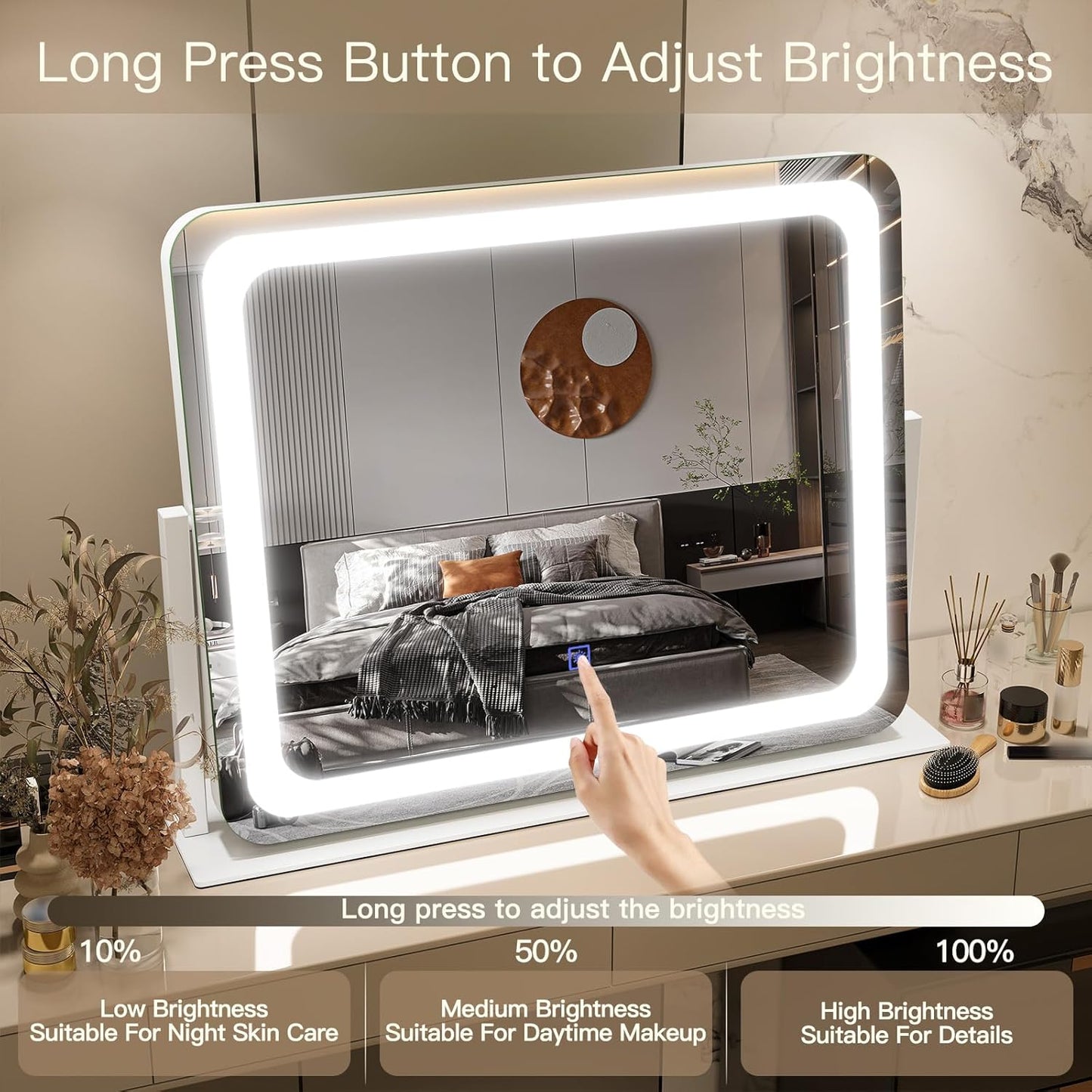 FENNIO LED Vanity Mirror with Lights - Touch Screen