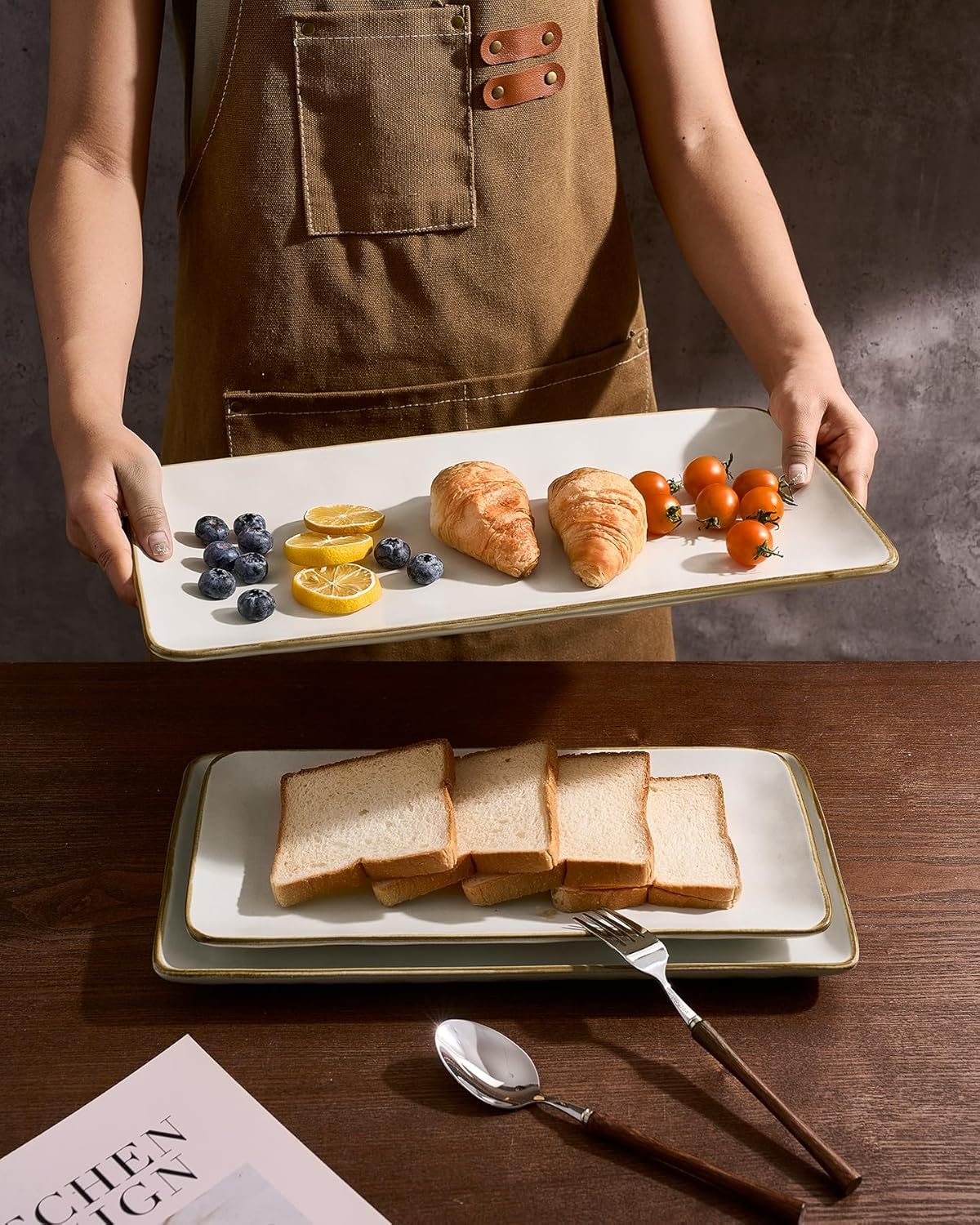 Farmhouse Stoneware Serving Platter Set