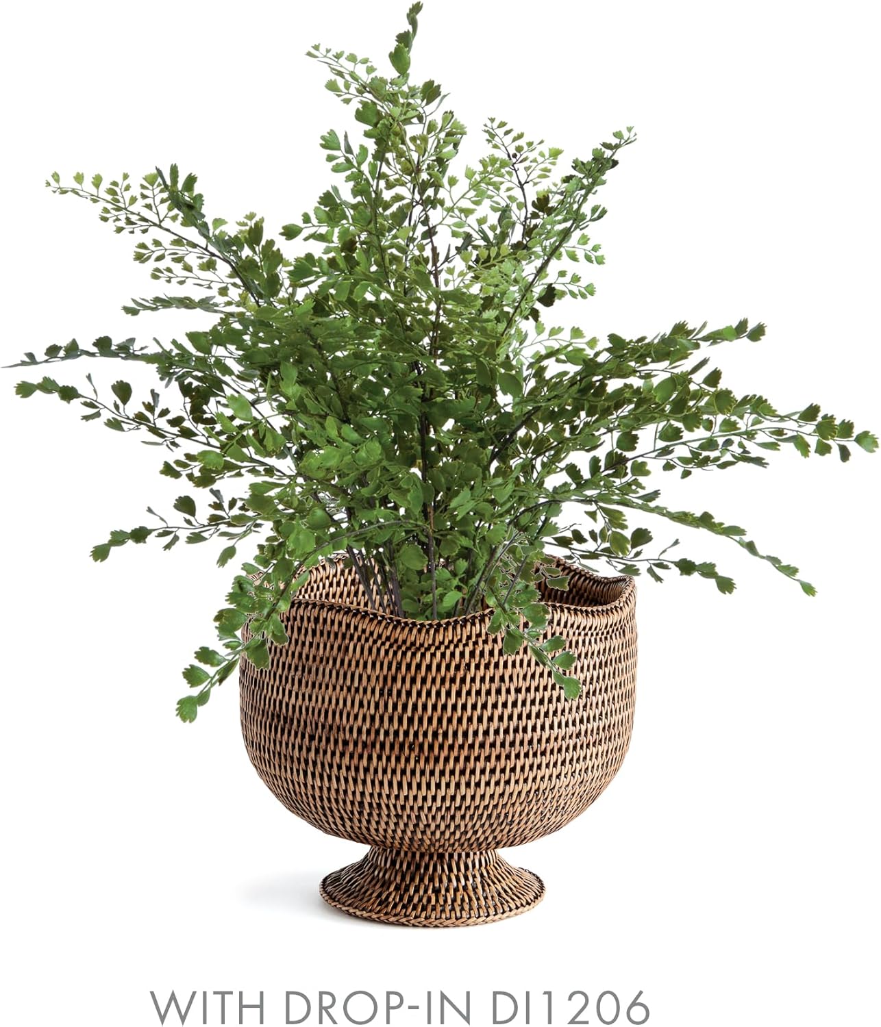Handwoven Burma Rattan Footed Cachepot Planter