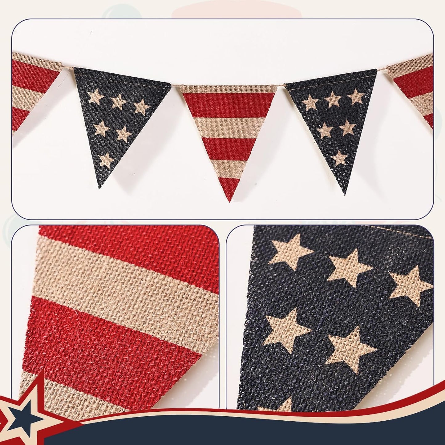 Vintage Americana Burlap Banner