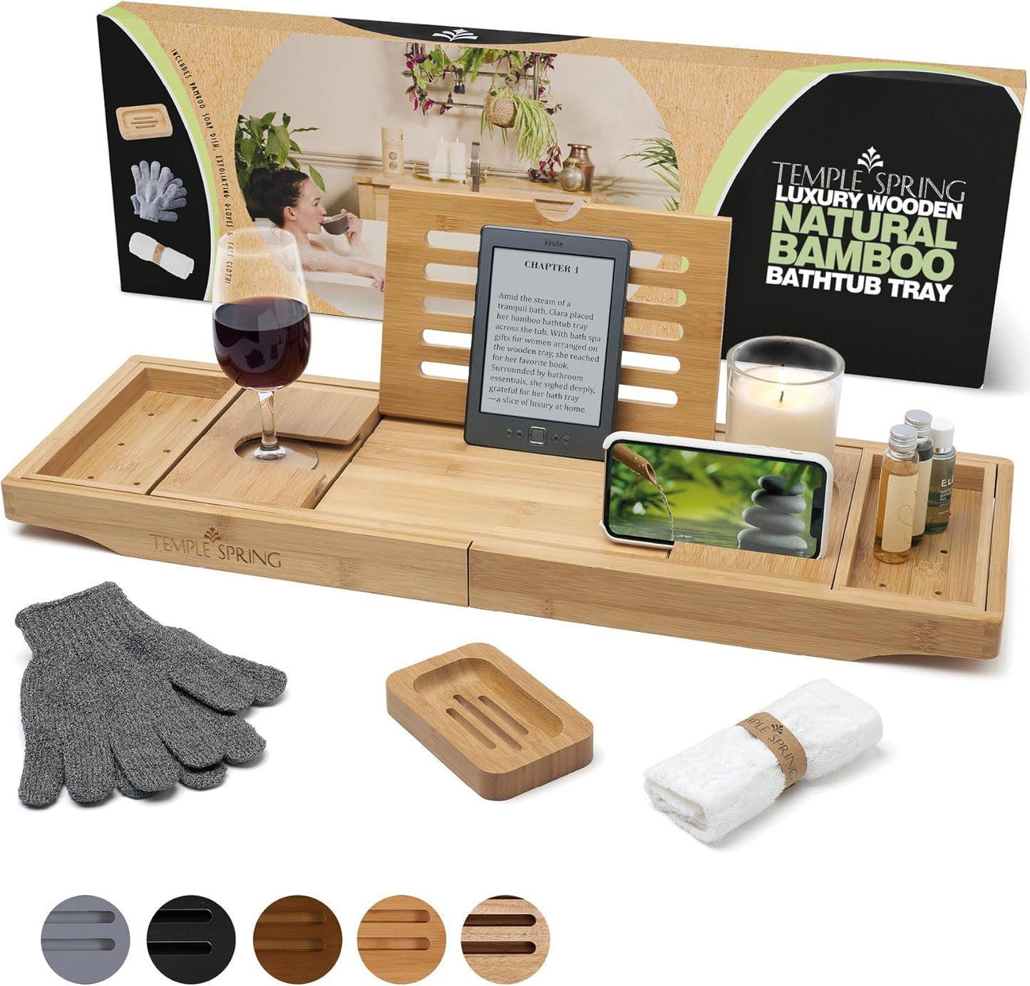 Luxury Acacia Wood Bathtub Caddy Tray