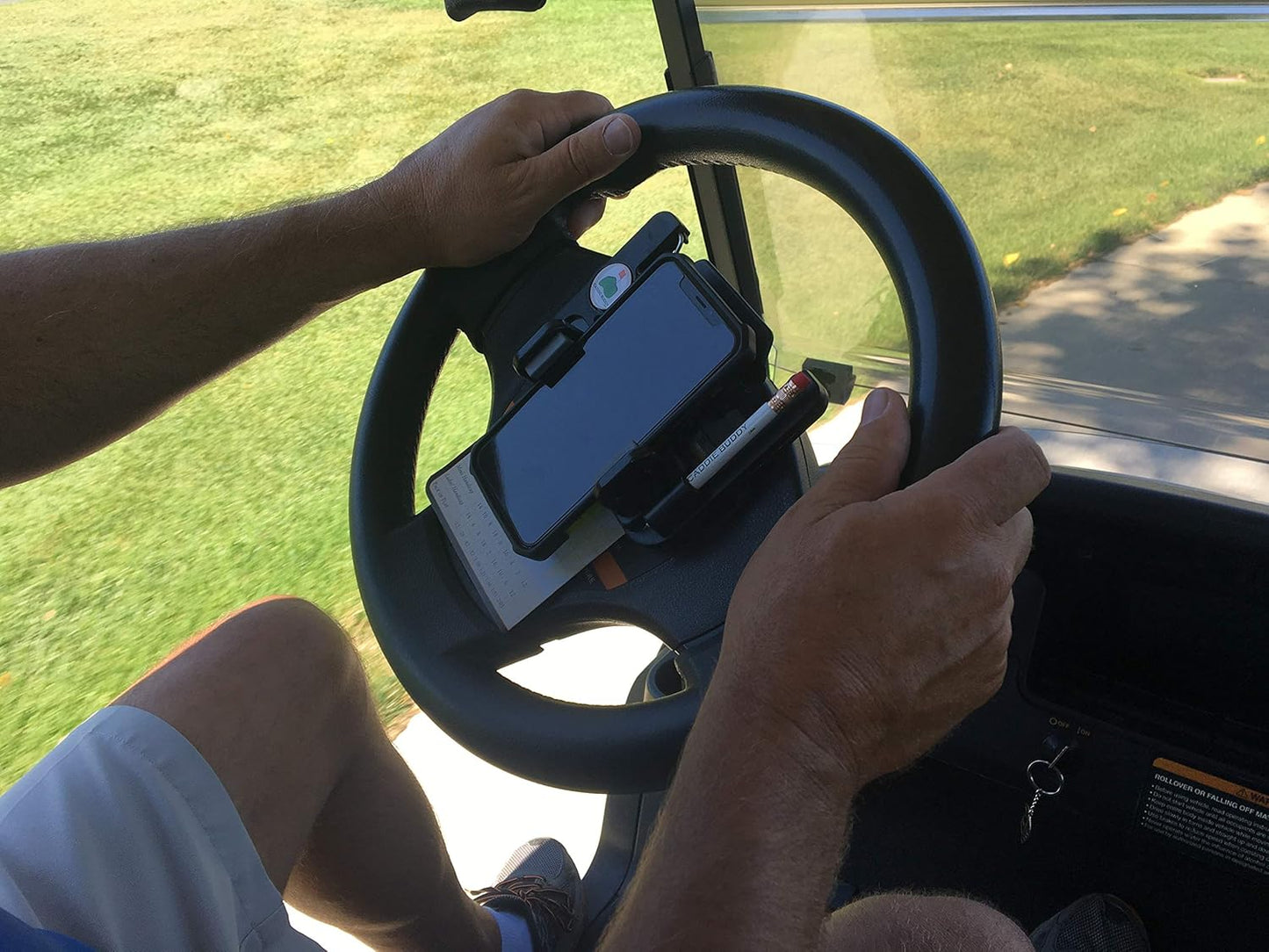 Golf Cart Steering Whell Phone Mount & Scorecard Holder
