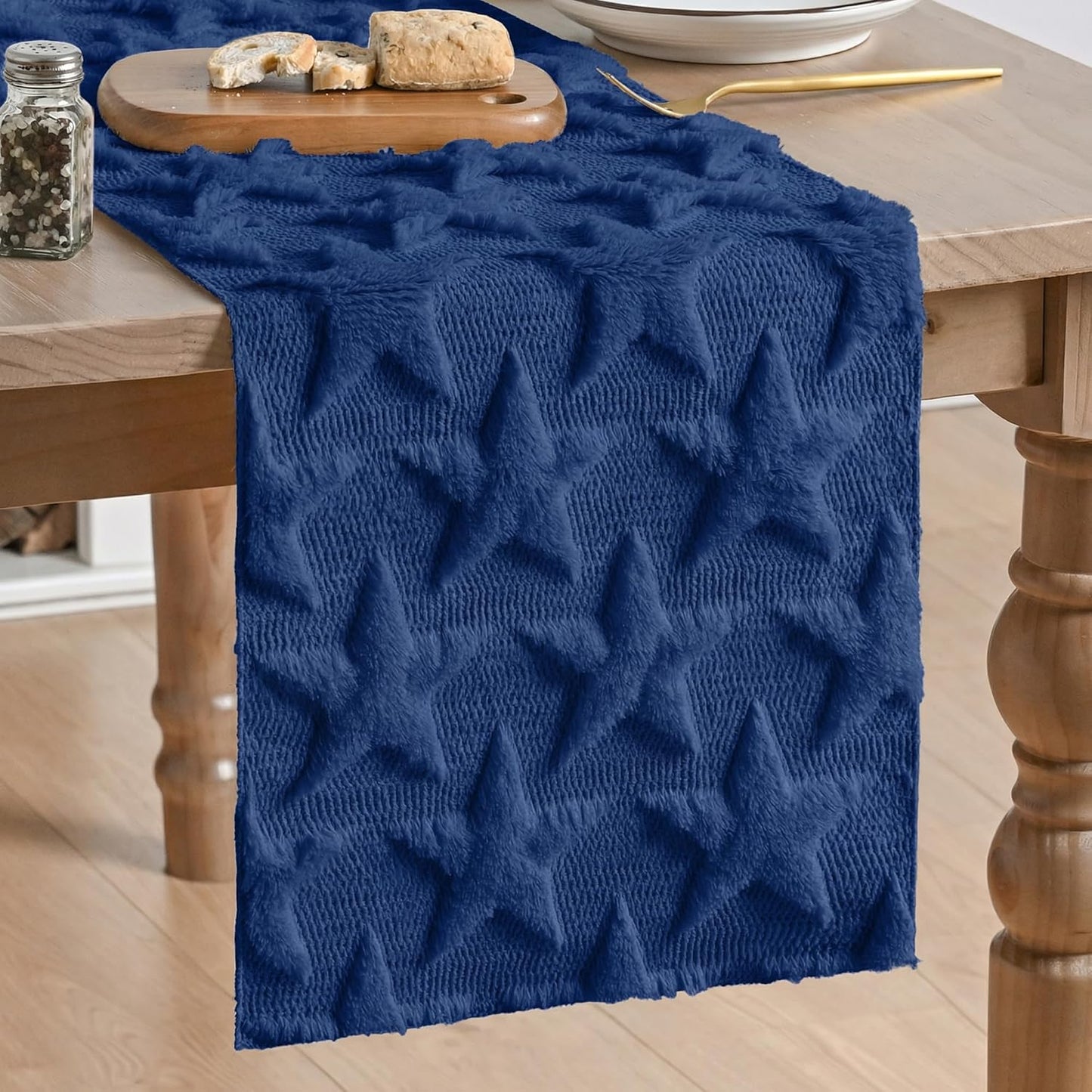 Patriotic Textured Star Table Runner Americana Farmhouse Decor