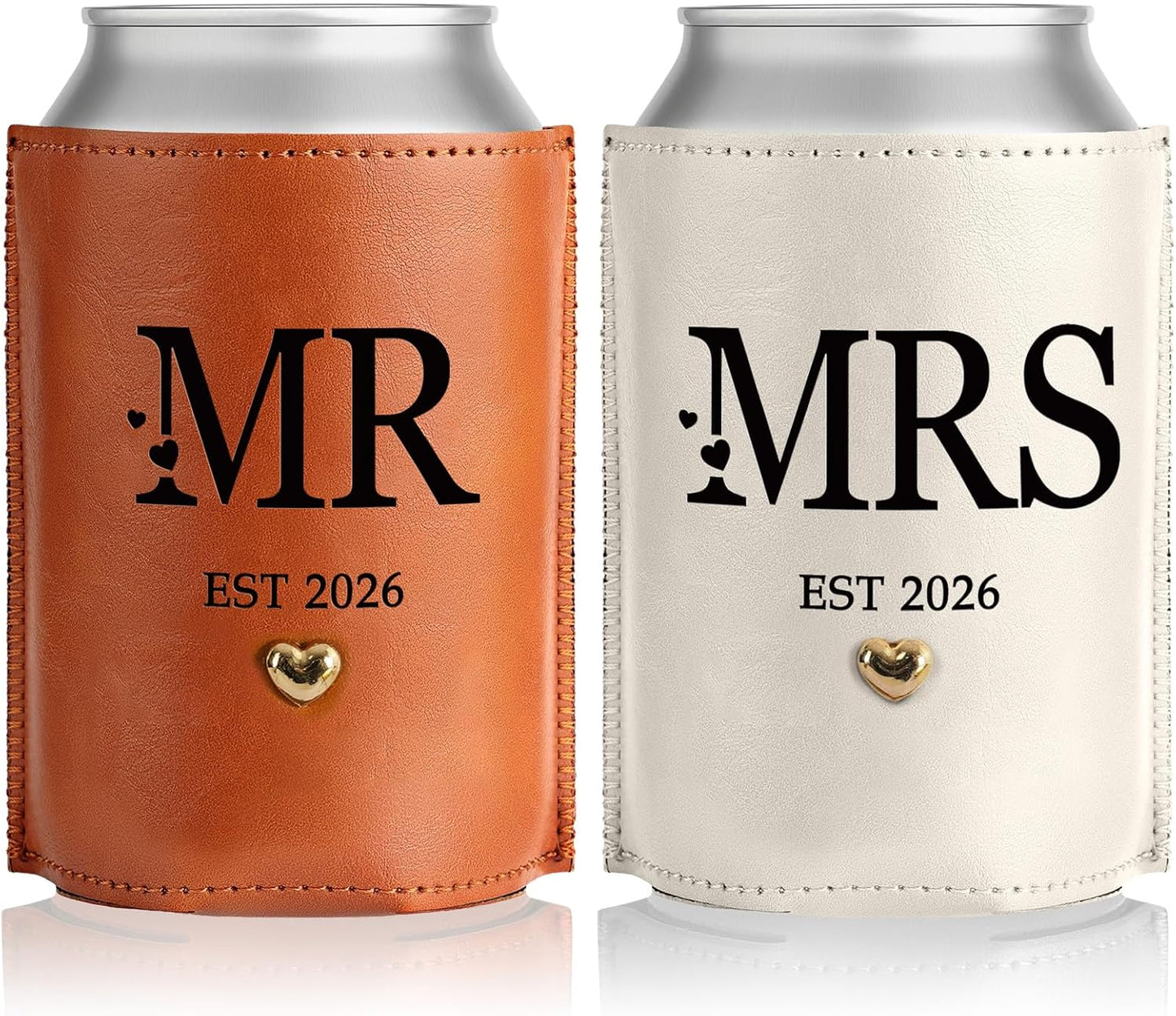 Mr. and Mrs. wedding Can Cooler Set