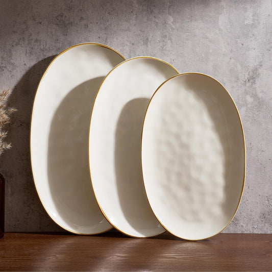 Farmhouse Stoneware Serving Platter Set