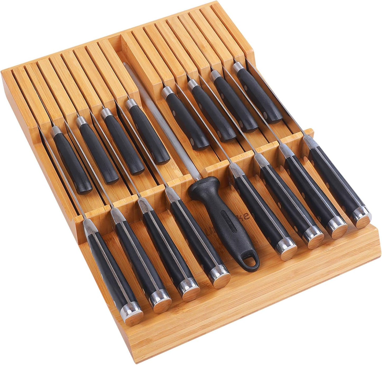 Bamboo Knife Drawer Organizer | Elegant Kitchen Storage Solution
