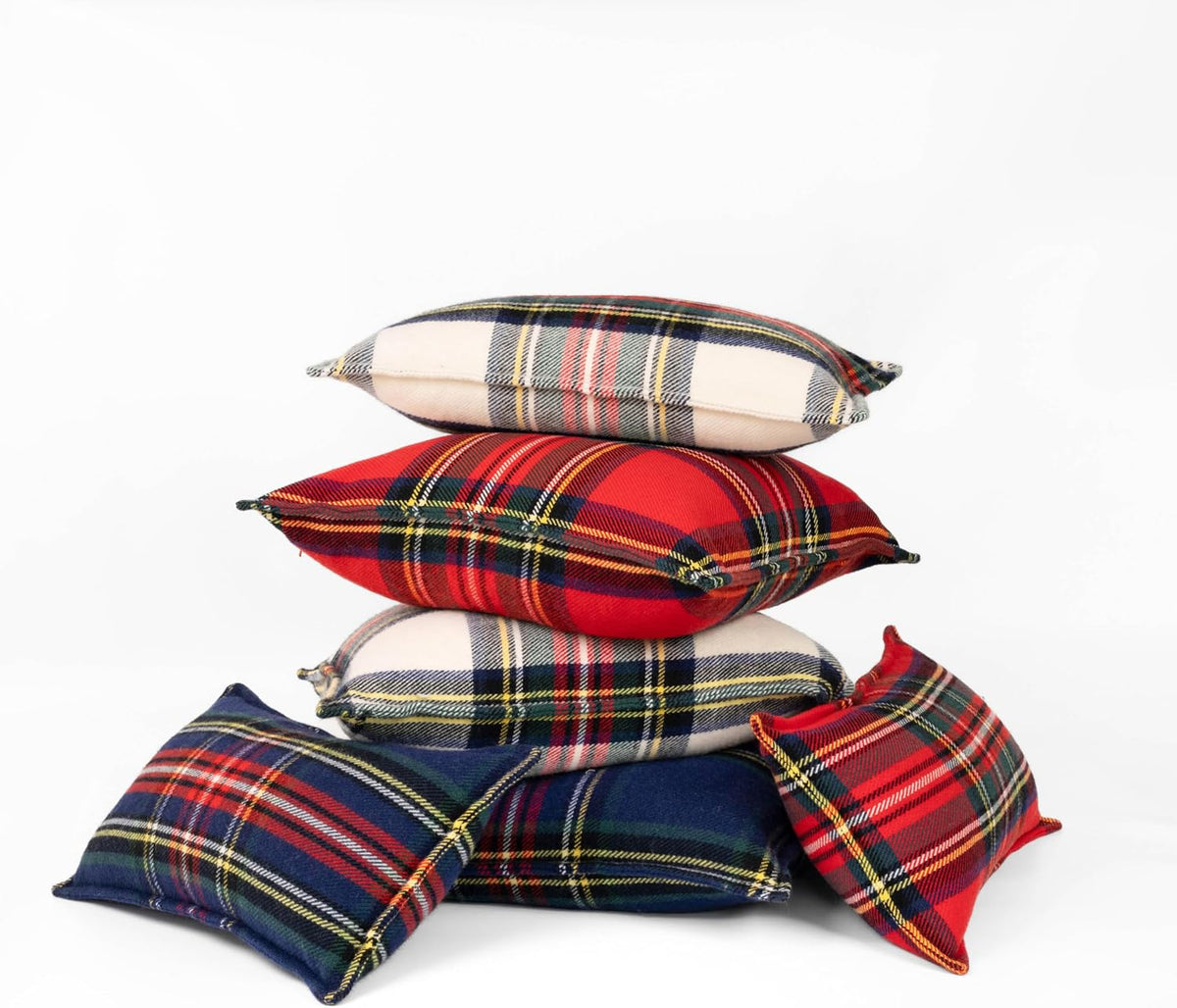Royal Stewart Tartan Plaid Merino Wool Lumbar Pillow Cover