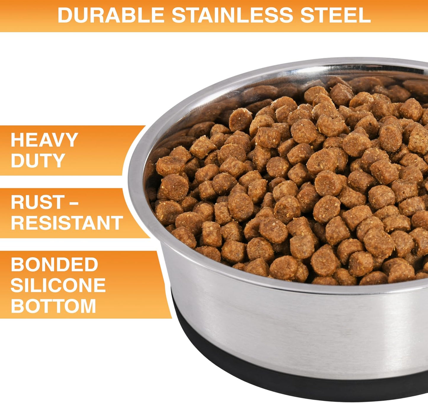 Stainless Steel Dog Bowl Set | Non-Slip Feeding & Water Bowls