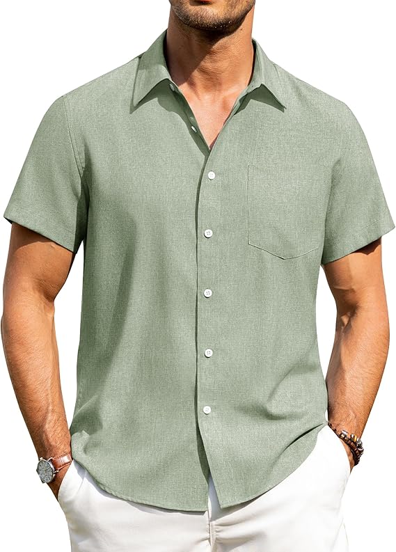 Coastal Sage Linen Button Down