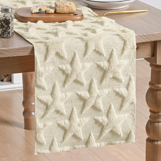 Patriotic Textured Star Table Runner Americana Farmhouse Decor