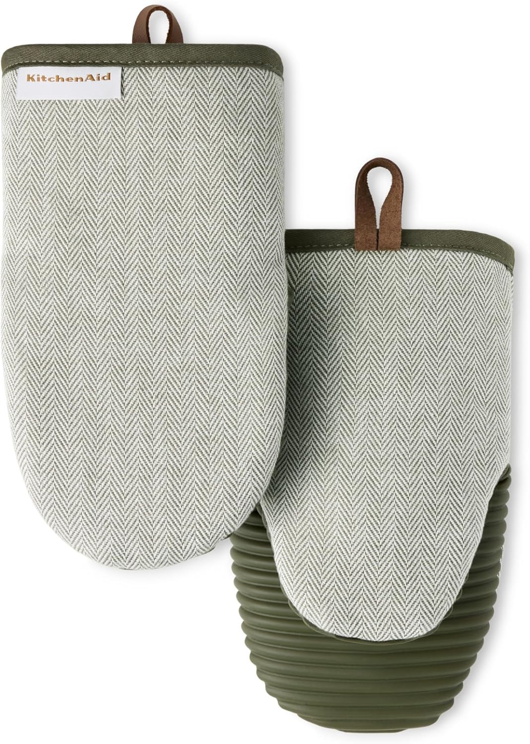 KitchenAid Evergreen Herringbone Oven Mitt Set