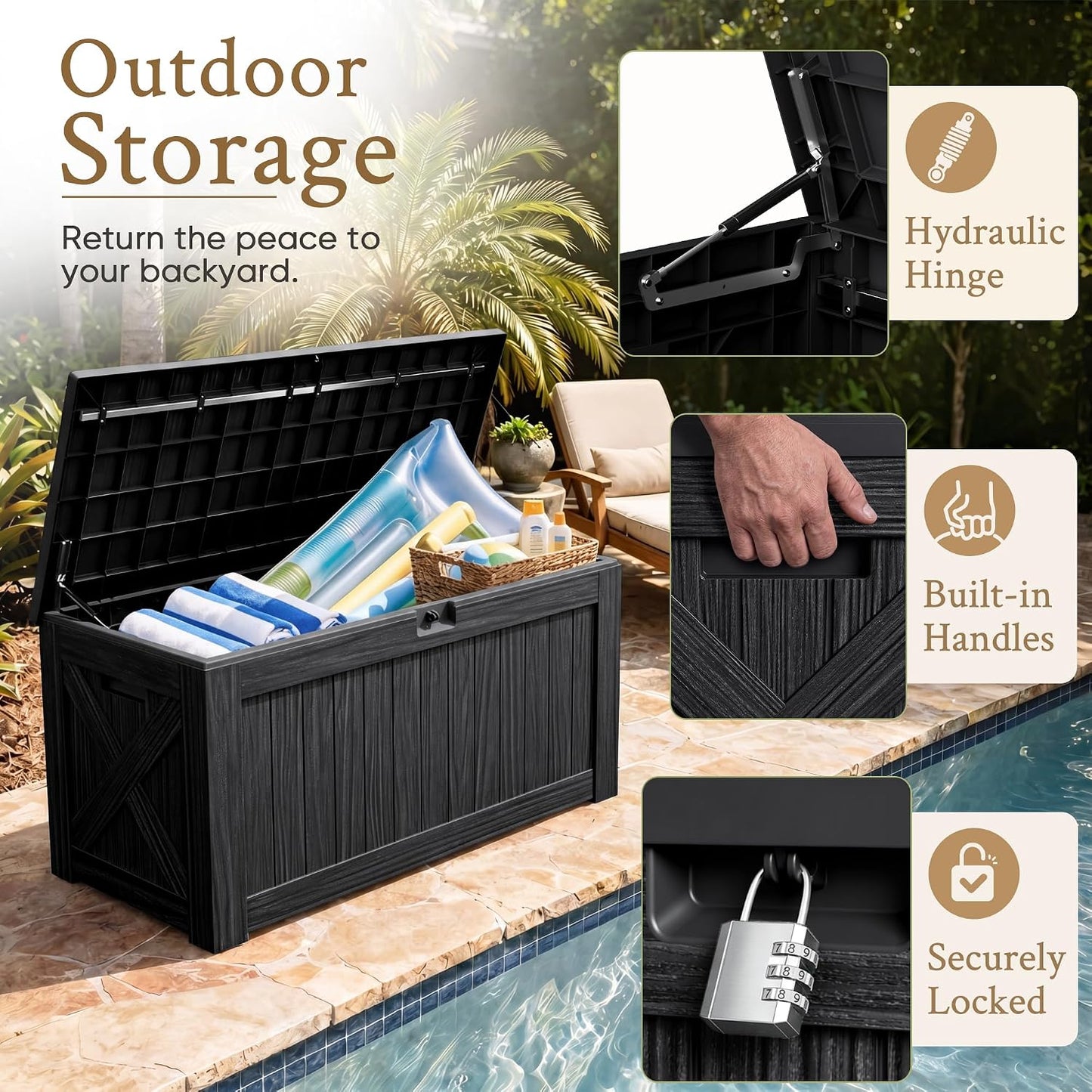 120-Gallon Outdoor Dec Box for Patio Storage