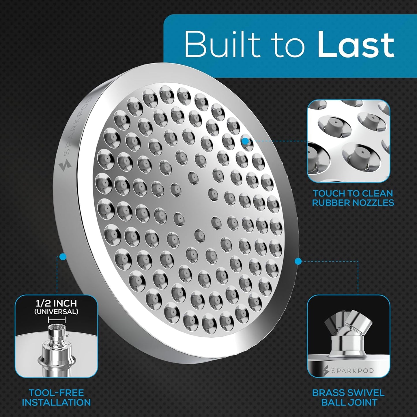Luxury High-Pressure Rain Shower Head