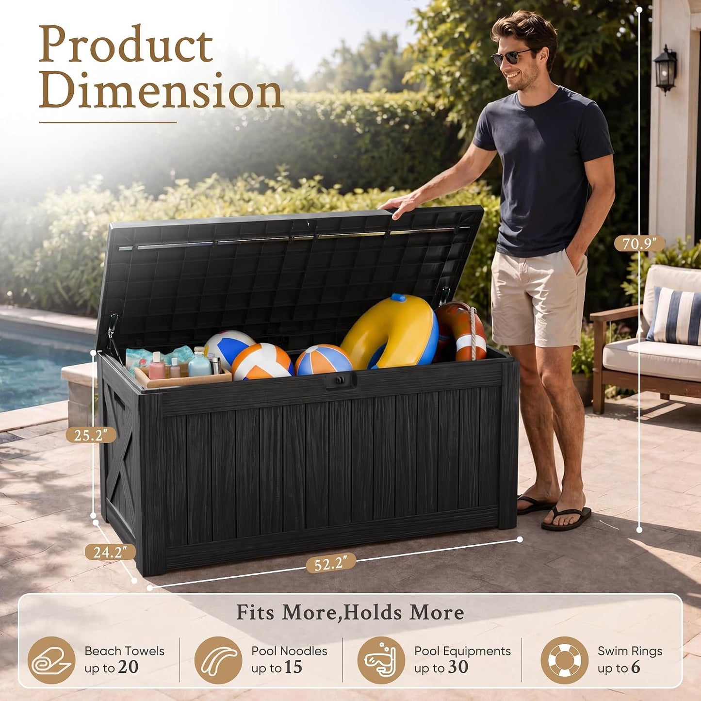 120-Gallon Outdoor Dec Box for Patio Storage