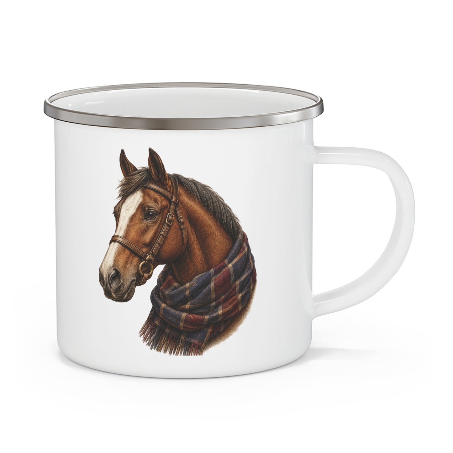 Lady Chestnut Heritage Horse Enamel Camp Mug - 12 Oz