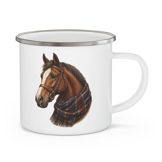 Lady Chestnut Heritage Horse Enamel Camp Mug - 12 Oz
