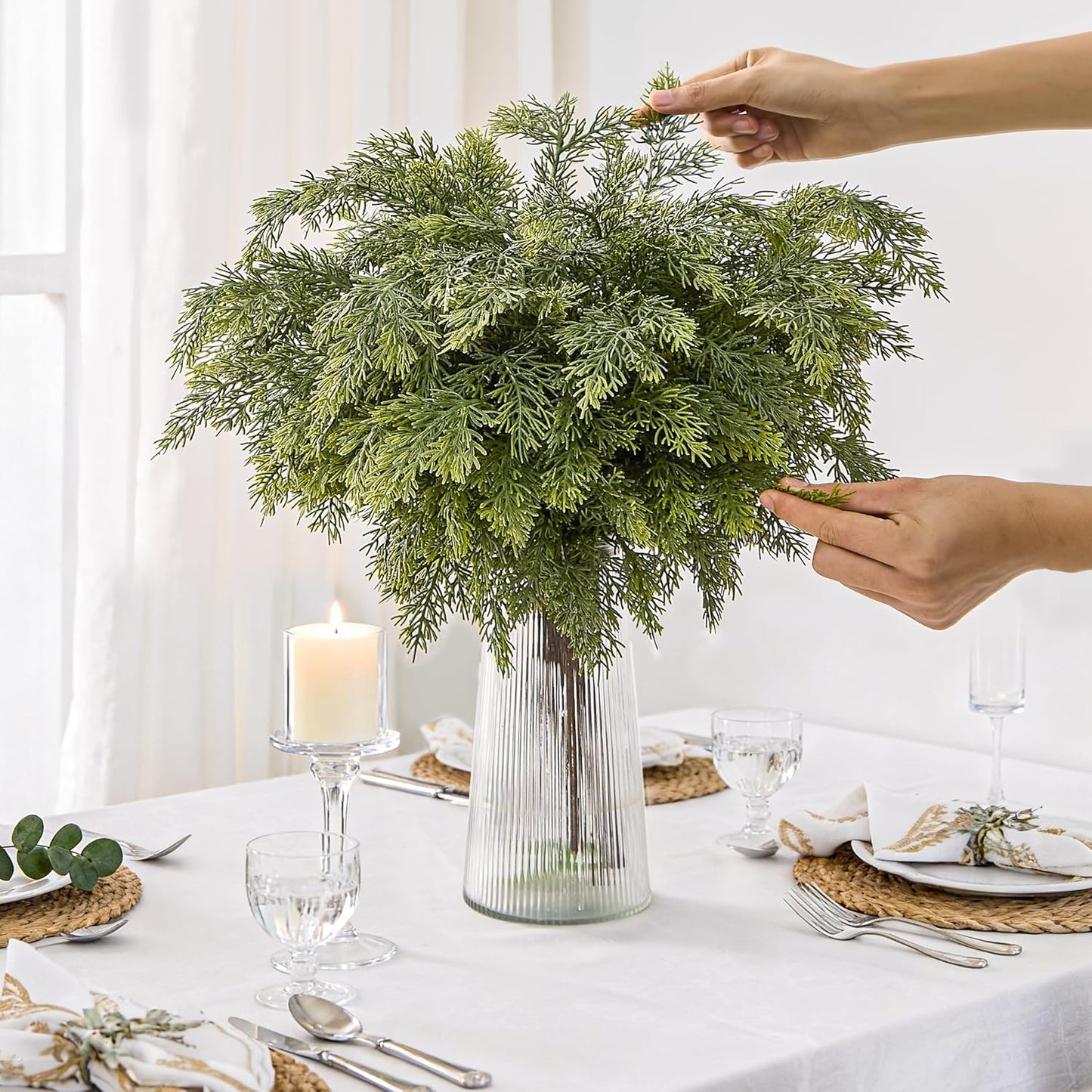 Faux Cedar Stems Styling Ideas for a Cozy Modern Farmhouse Home