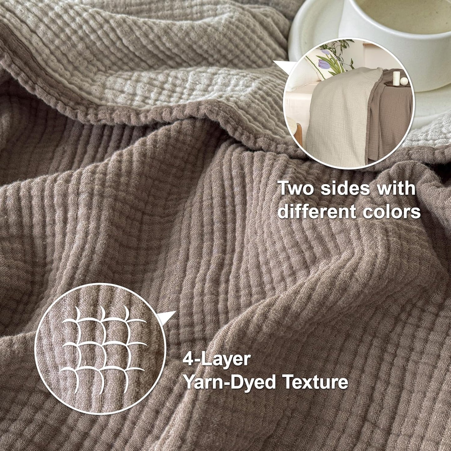 Simple & Opulent Cotton muslin Gauze Blanket