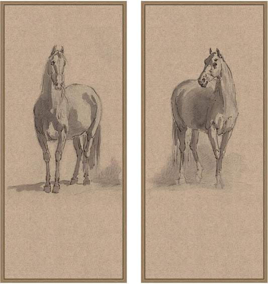 Vintage Equestrian Wall Art Set