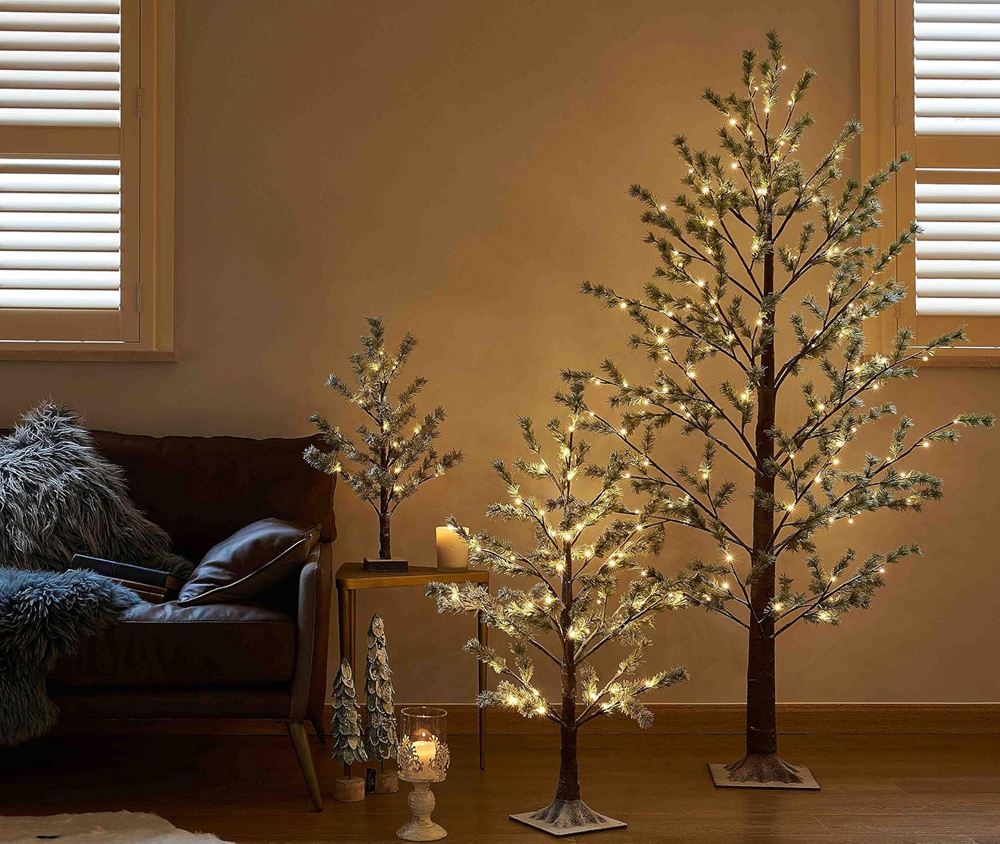 Pre-Lit Faux Norway Pine Tree with Warm White LED Lights | Elegant Indoor & Outdoor Christmas Tree