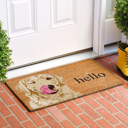 Hello Coir Welcome Mat | Charming dog Mat