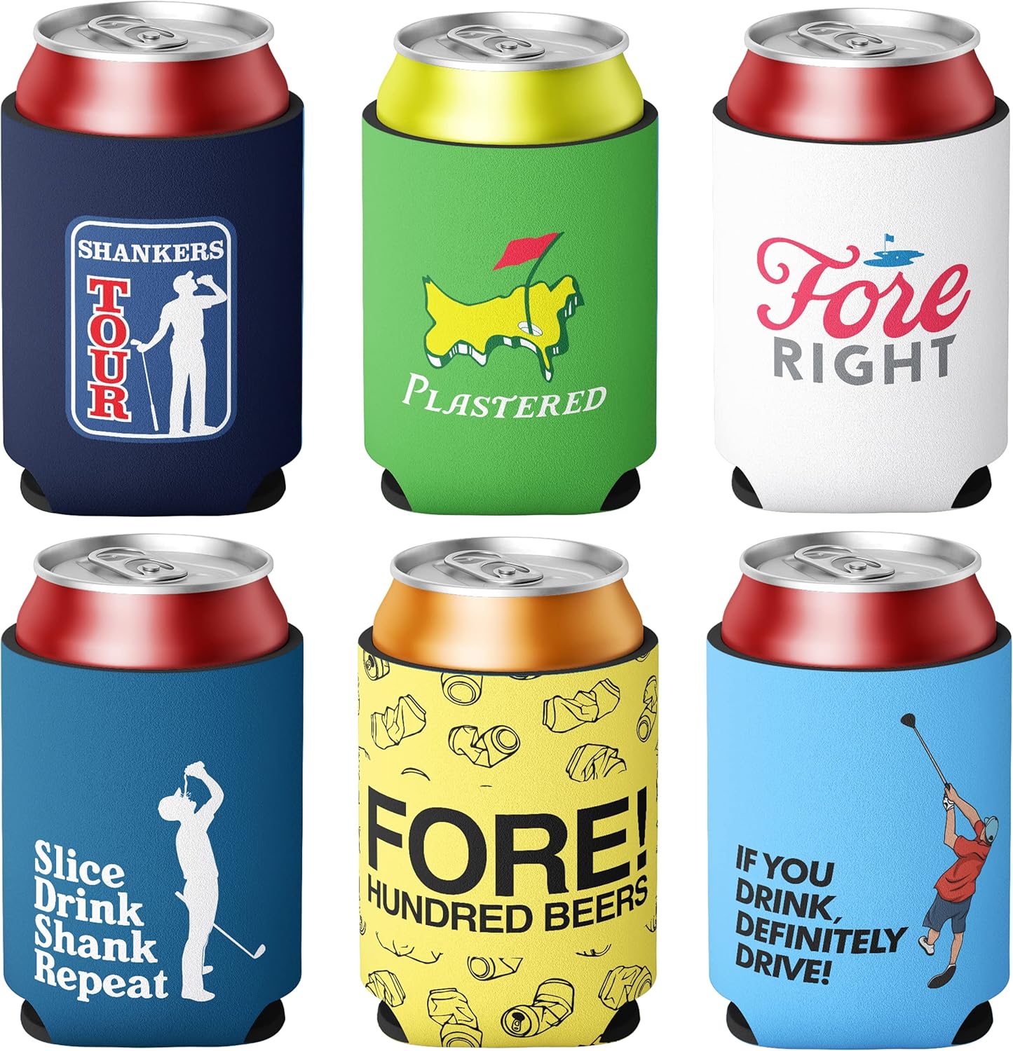 Funny Fairway Social Golf Can Cooler Set
