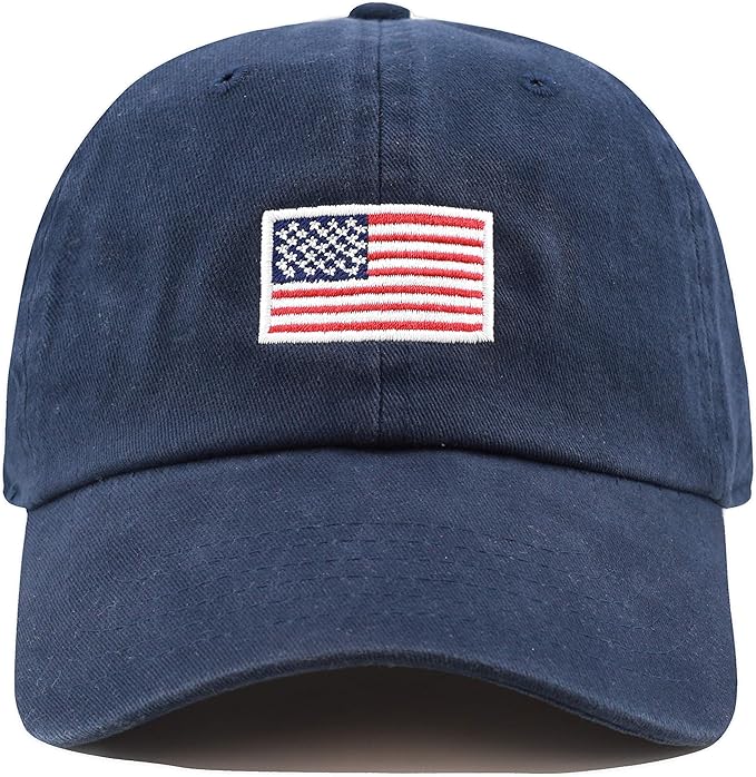 Embroidered American Flag Cotton Hat