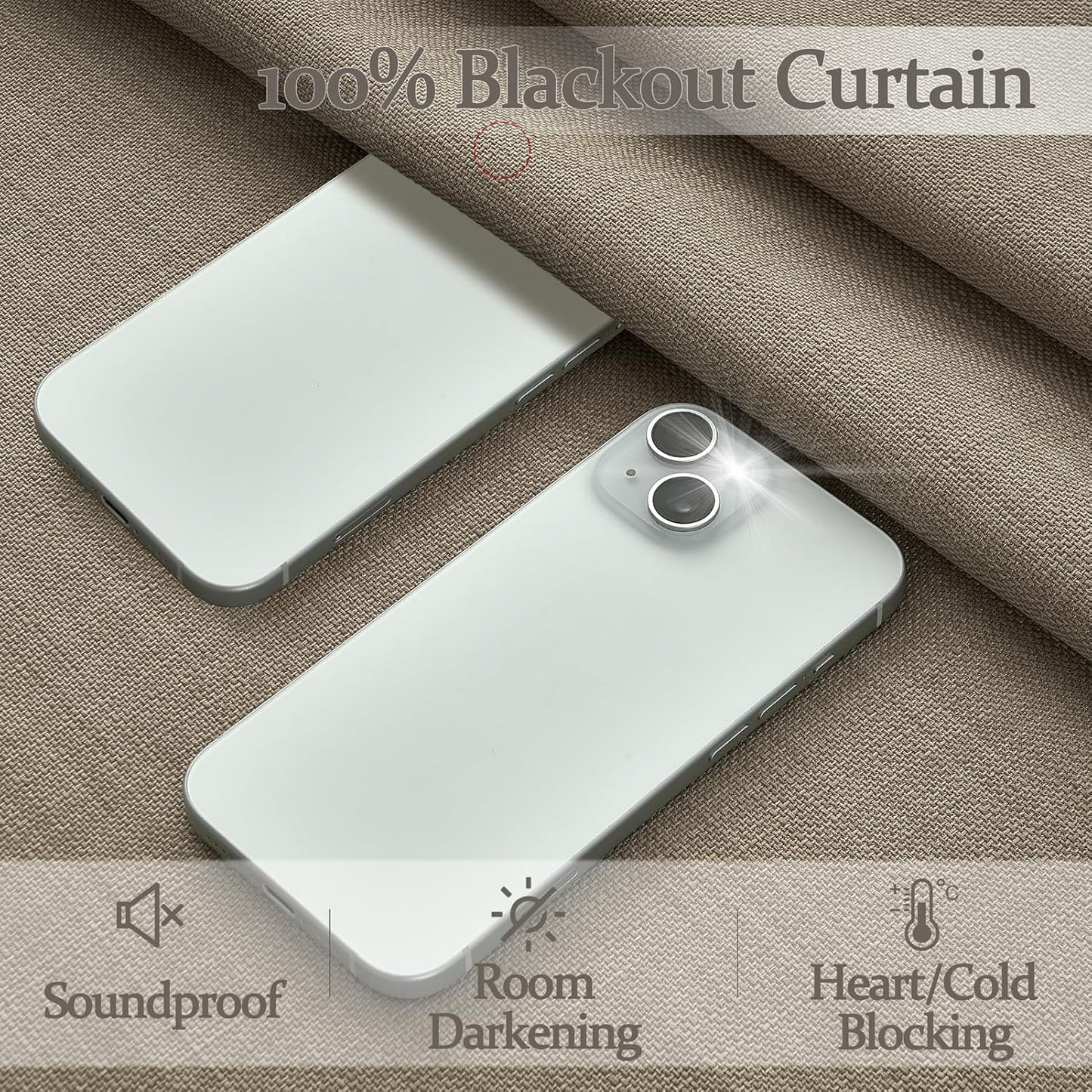 Luxury Pinch Pleated Linen Look Blackout Curtains | Thick Burlap Texture | Natural Farmhouse & Cottage Style