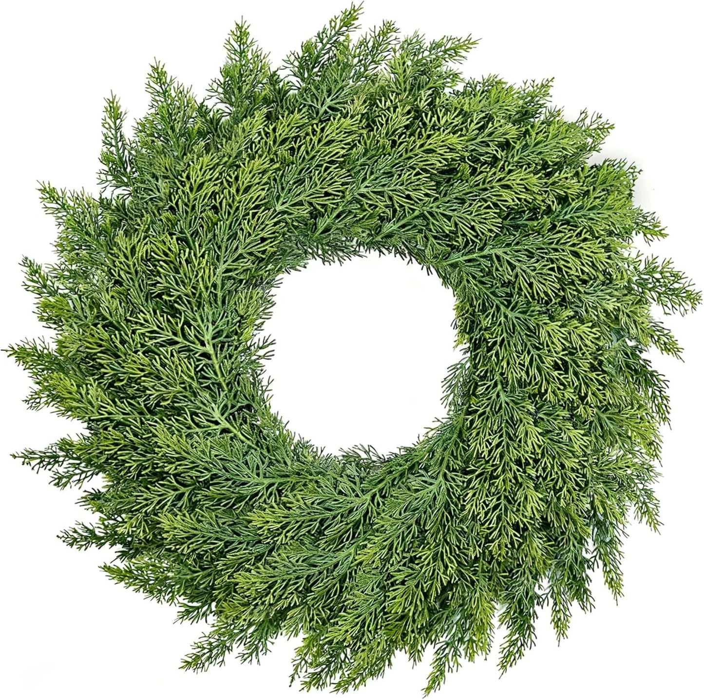 Real Touch Cedar Wreath for a Timeless Front Portch Look