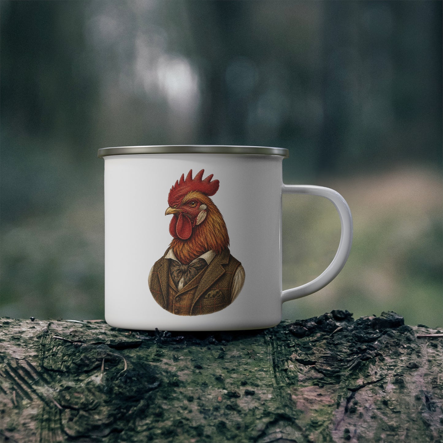 Mr. Cluckingham Heritage Rooster Enamel Camp Mug - 12 oz