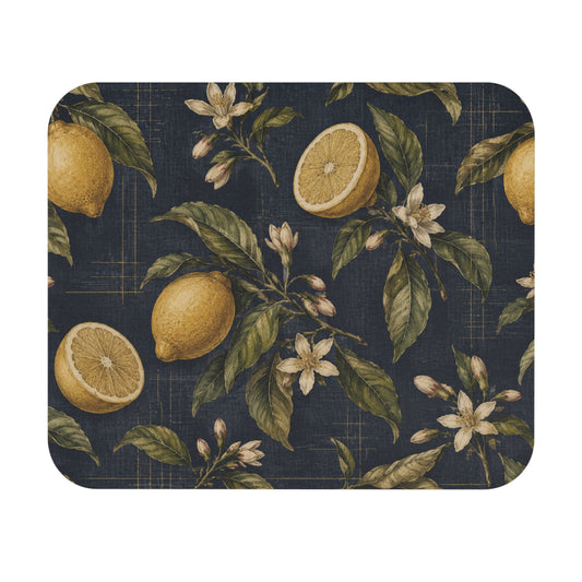 Lemons on Blue Vintage Mouse Pad (Rectangle)