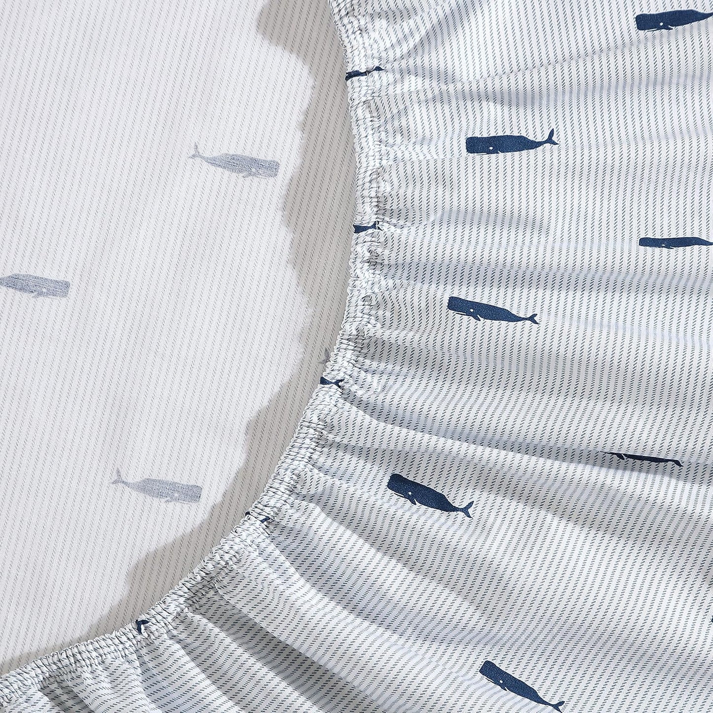Nautica Whale Stripe Cotton Percale Sheet Set