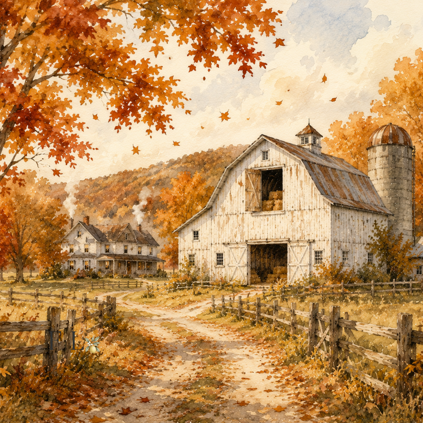 Fall on The Farm | Watercolor Clipart PNG