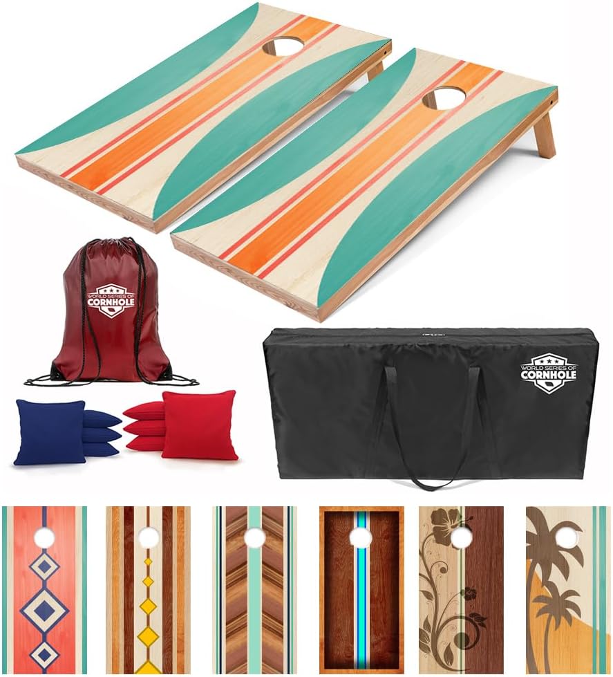 Coastal Stripe Regulation Cornhole Set
