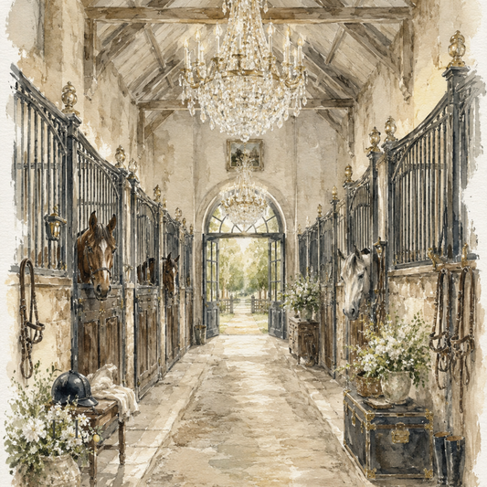 Grand Equestrian Stable Clipart