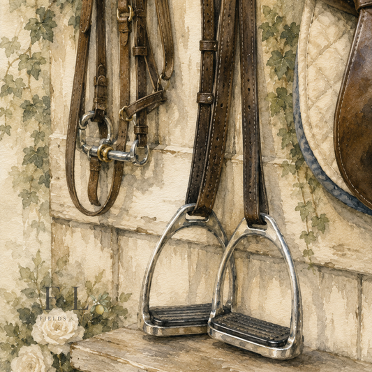 Vintage English Stirrups Watercolor Clipart PNG
