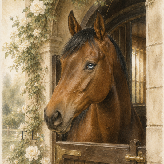 Horse looking Out of State | Watercolor Clipart PNG