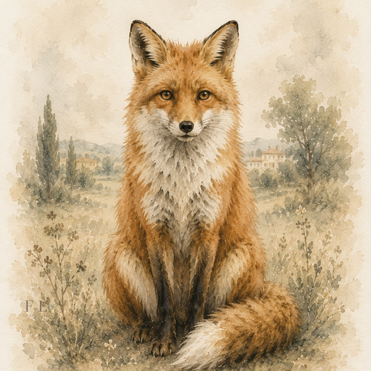 Woodland Fox Watercolor Clipart PNG
