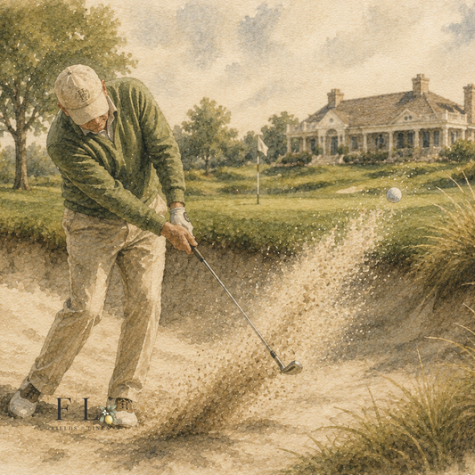 Hitting it out of the Sand | Watercolor Clipart PNG