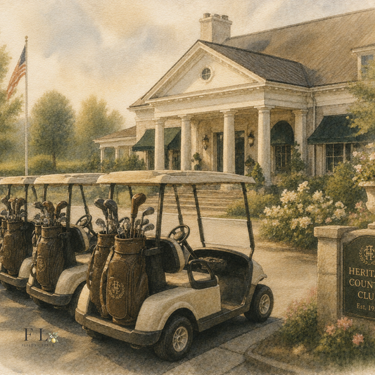 Golf Carts at the Club | Watercolor Clipart PNG