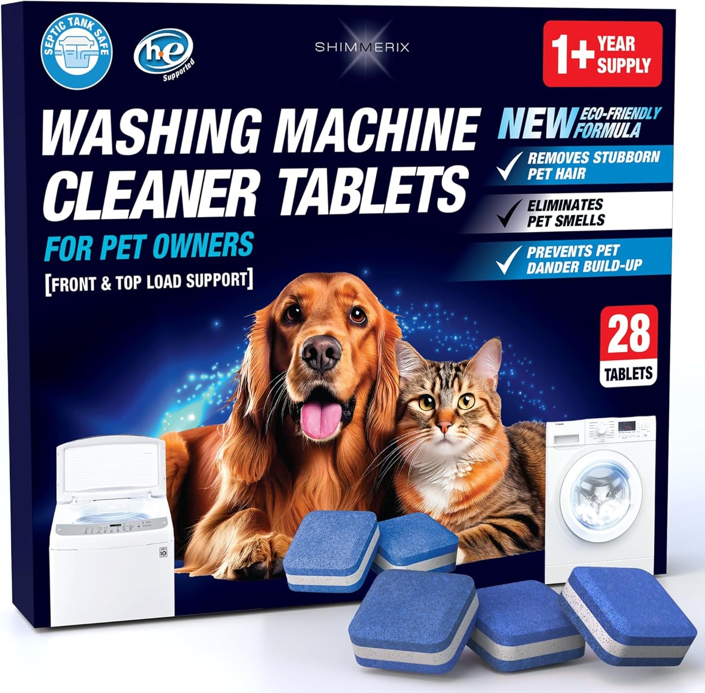 Pet Fresh Washing Machine Cleaner Tablets | Deep Clean for Pet Hair, Odors & Dander Build Up