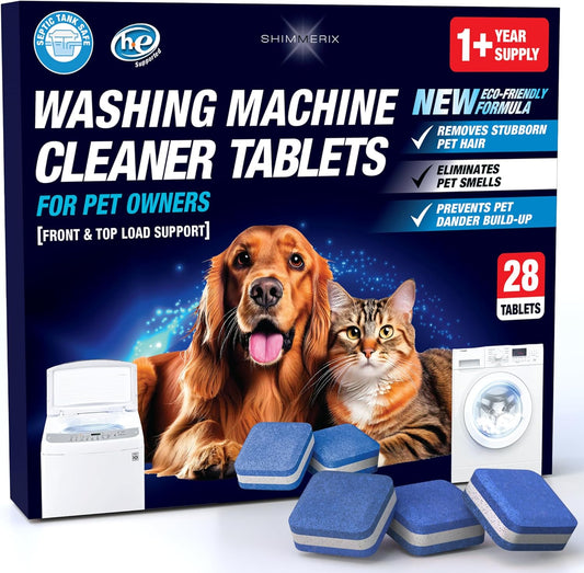 Pet Fresh Washing Machine Cleaner Tablets | Deep Clean for Pet Hair, Odors & Dander Build Up
